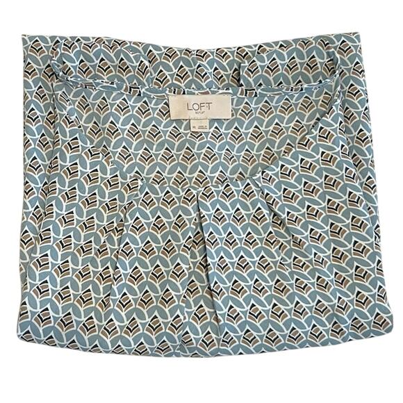 LOFT Blue and White Patterned Blouse - Picture 2 of 6